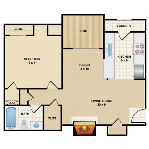 Wind River Lodge - Durango 1 bedroom 1 bathroom A  at Wind River Lodge, Lenexa, KS, 66219