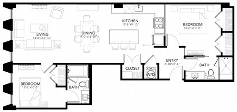 2 bed 2 bath at Sky On Main Apartments, Missouri City, Missouri