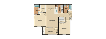 2 bedroom, 2 bathroom, sunroom at Creekside, Overland Park, 66213