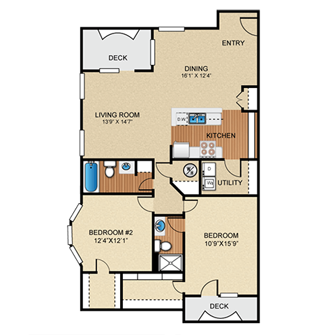 Moscato Floor Plan at Cambria Luxury Apartment Homes, Kansas City Missouri
