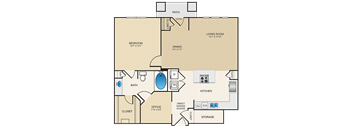 a floor plan of a home with two bedrooms and two bathrooms