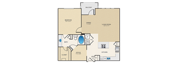 a floor plan of a home with a bedroom and a bathroom