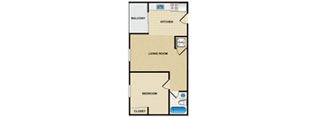 malvern a1 floor plan at  Malvern Hill Apartments , Kansas City