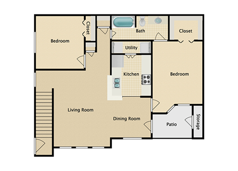 2 bedroom, 1 bathroomat Stonebriar Apartments, Kansas, 66213