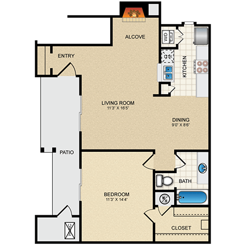 the loft floor plan | the madison at ballston station at Waterford Place Apartments & Townhomes, Overland Park
