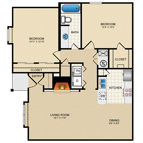 a floor plan of a at Waterford Place Apartments & Townhomes, Overland Park, 66210