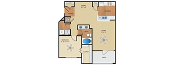 1 bedroom, 1 bathroom