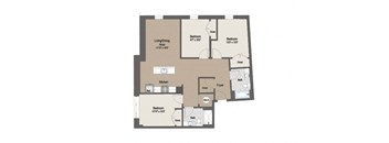 Image of the 112 Floor Plan | Terraces at Arlington View | Affordable Arlington, VA Apartments