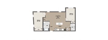 Image of the 408 Floor Plan | Terraces at Arlington View | Affordable Arlington, VA Apartments
