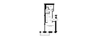 a floor plan of a house with a bedroom and a living room