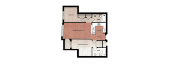 Image of the Van Gogh Floor Plan | Two Bedroom Two Bath Apartment | The Jordan | Arlington VA Apartments