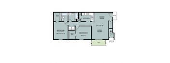 2 bedroom 2 bathroom garden apartment