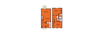 2 bedroom 2.5 bathroom townhome