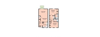 2 bedroom two and half bathroom townhome