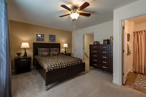 Bedroom with private bathroom at Shadowmoss Pointe Apartments and Townhomes in West Ashley, SC
