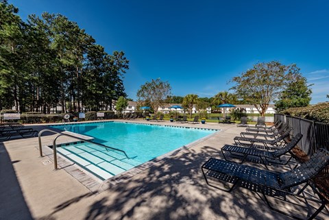 Sparkling swimming pool at Fords Pointe Apartments and Townhomes in Savannah GA