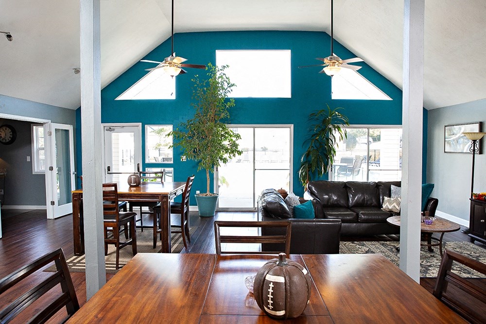 a view of the living room from the dining room