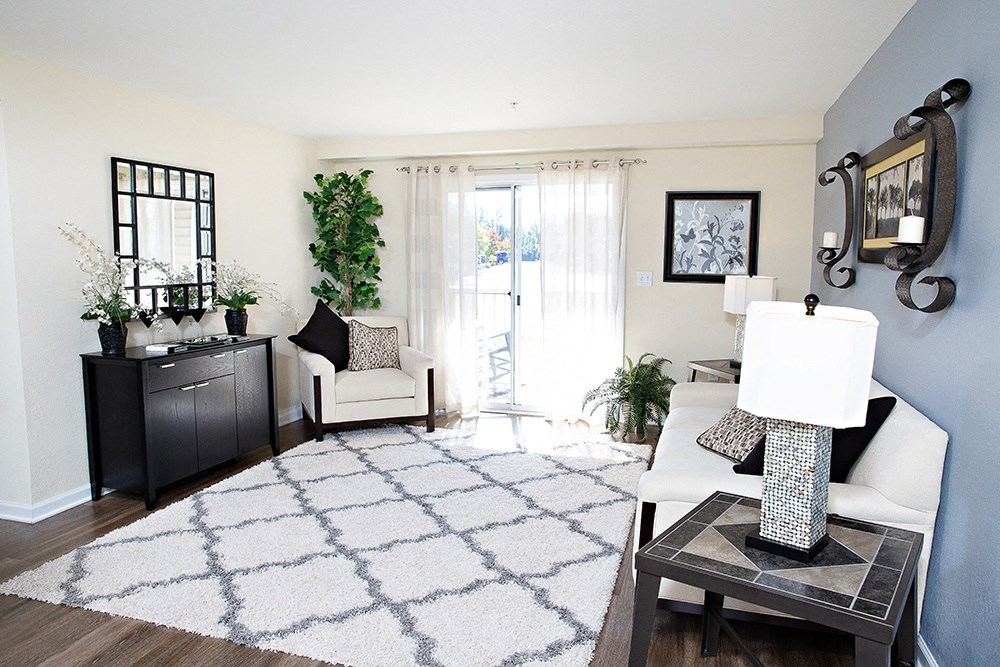Living room with private balcony