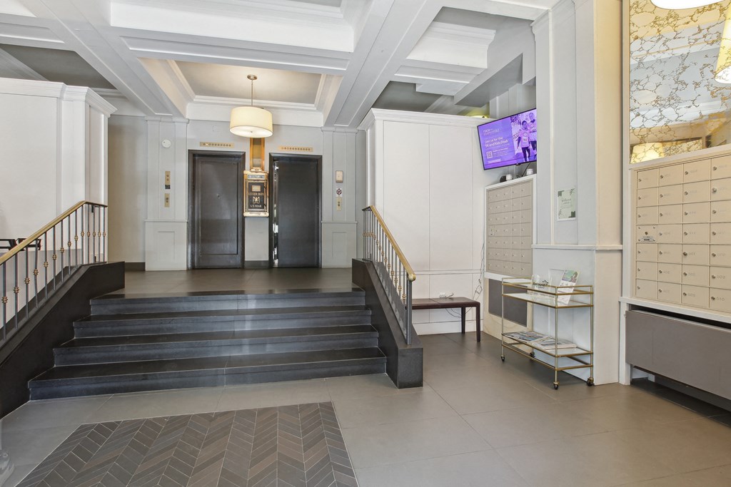 a view of the lobby from the second floor
