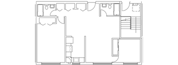 a floor plan of a small house with a bedroom and a living room