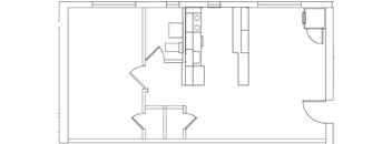 a floor plan of a building with a staircase