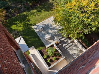 a view of the backyard from above