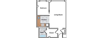 a floor plan of a two bedroom apartment