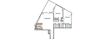 a floor plan of a two bedroom apartment