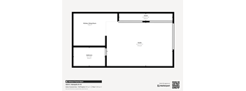 a schematic diagram of a room with a window and a door