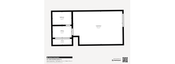 a floor plan of a 1 bedroom unit with roommates