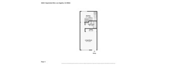 A floor plan for a one bedroom apartment on the first floor.