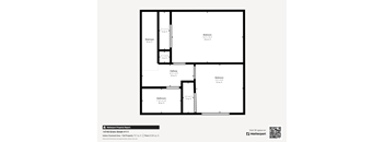 a floor plan of a 1 bedroom floor plan with a bathroom and a living room