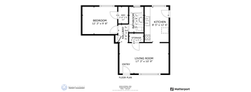a floor plan of a house with a bedroom and a living room