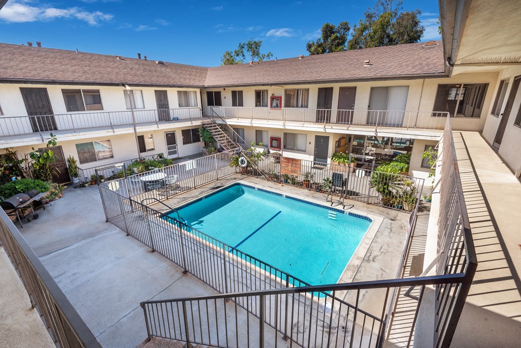 our apartments have a swimming pool and a balcony