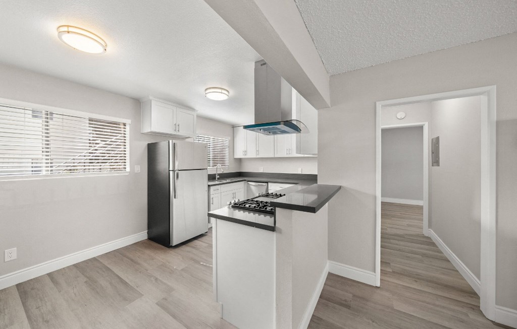 the kitchen of our studio apartment atrium