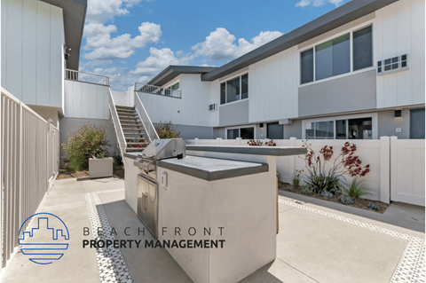 a large building with a grill in front of it