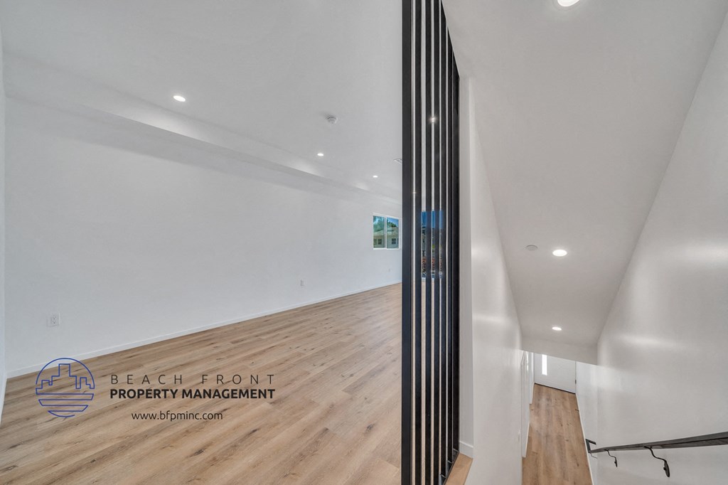 sliding glass doors in a hallway of a house