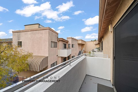 a view of the building from the balcony