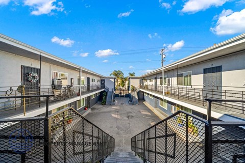 the yards are fenced in for residents at the apartments