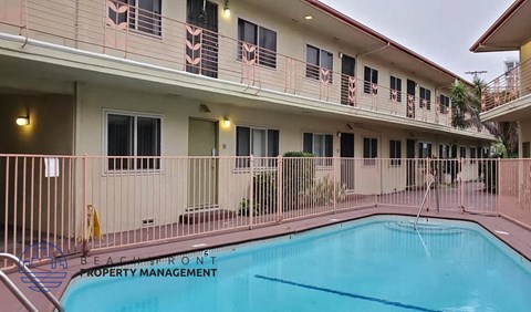the swimming pool at the motel on the falls