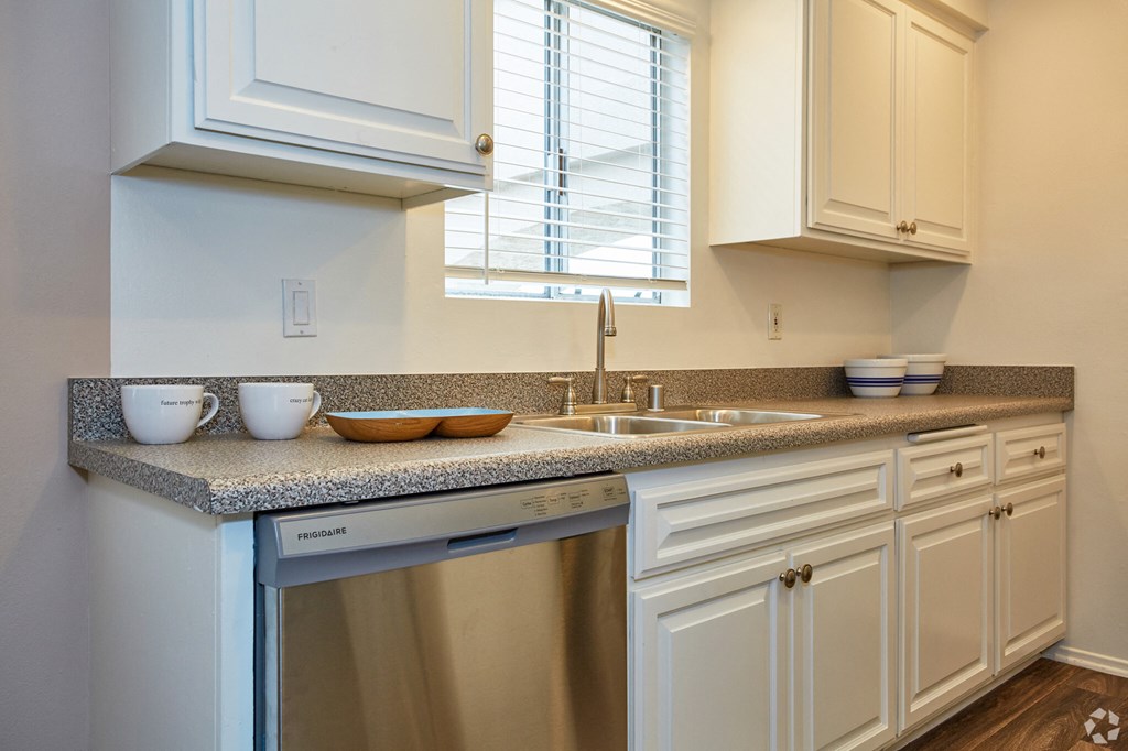 a kitchen with a dishwasher and sink