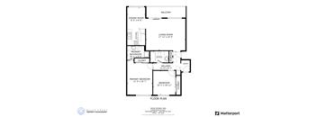 a floor plan of a home with a bedroom and a living room