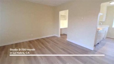 A studio apartment in La Habra, CA is available for rent at $1795 per month.