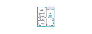 A floor plan of a two bedroom apartment.