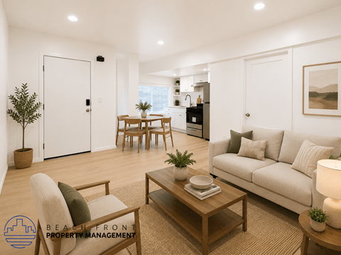 A living room with a couch, chair, and coffee table.
