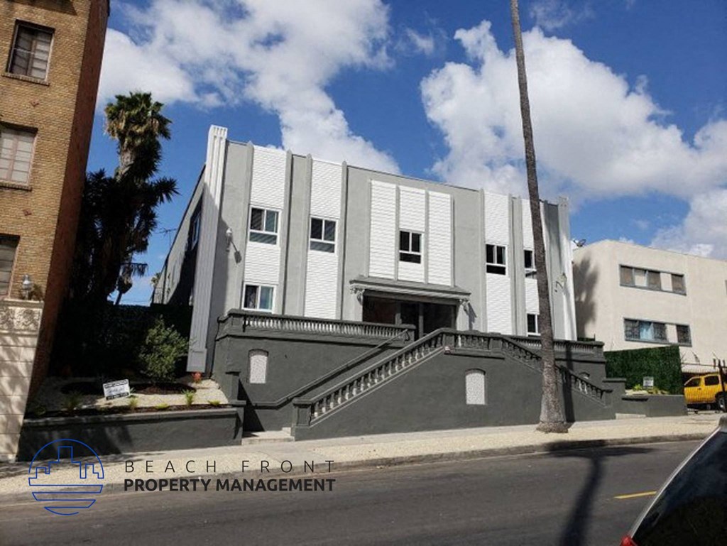 a view of a building from the street