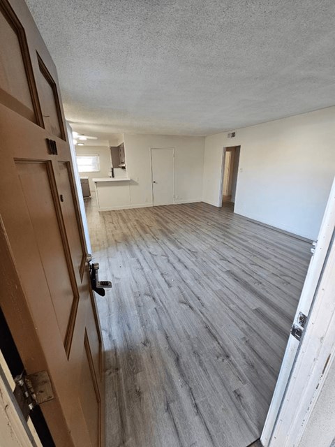 a view of the living room from the front door