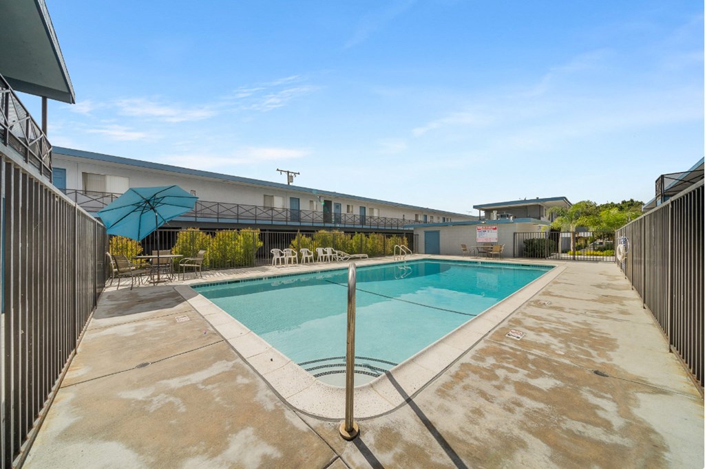 the swimming pool at our apartments