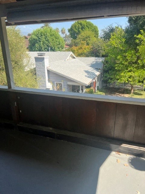 a view of a house from a window