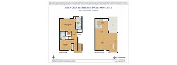 two floor plan of the crescent heights split level unit